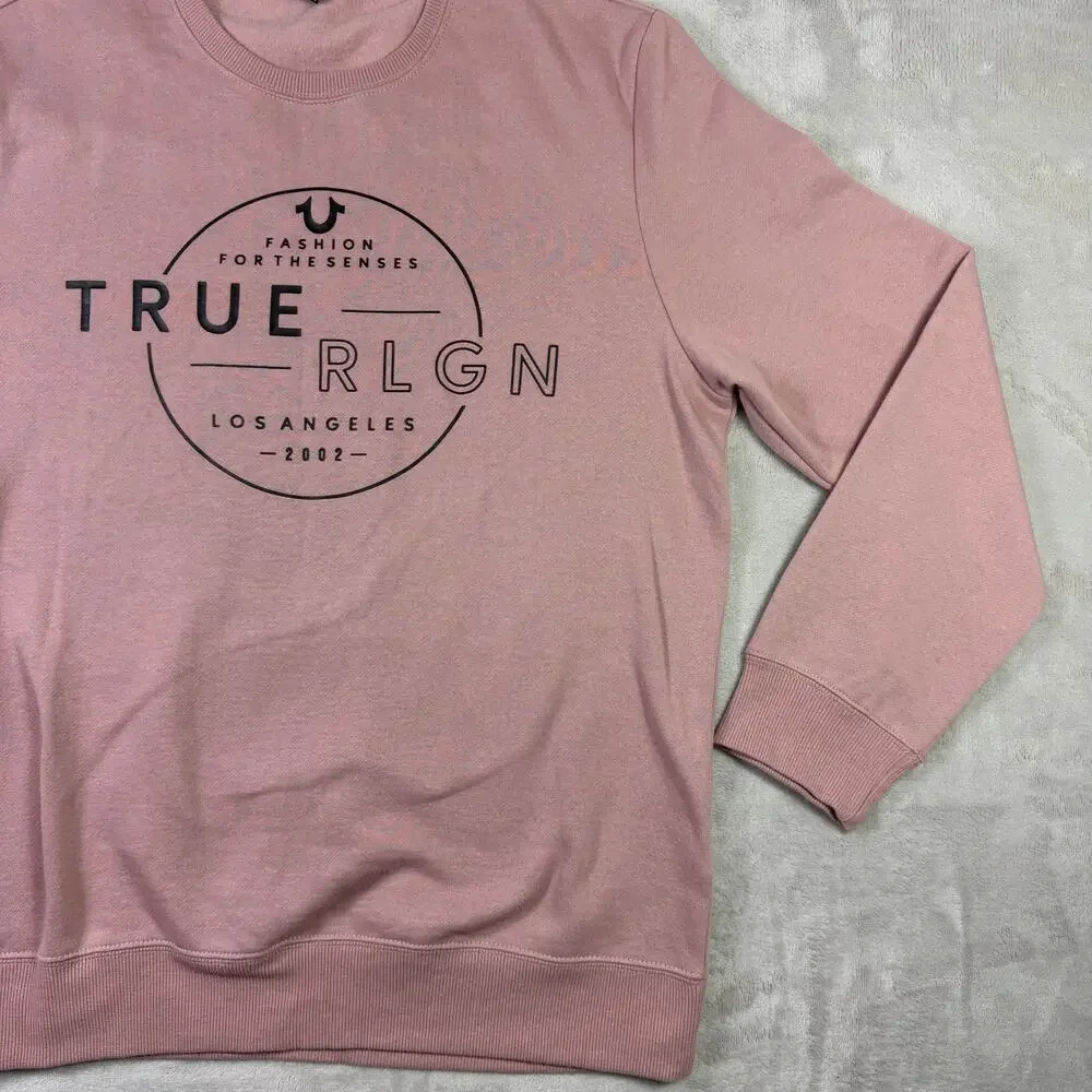 True Religion HALO Crew Neck Pullover Sweatshirt Los Angeles Graphic Size M